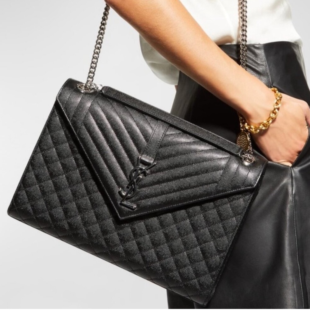 Black large Saint Laurent Envelope Bag